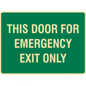 EXIT&EVAC SIGN THIS DOOR FOR.. LUM SS  