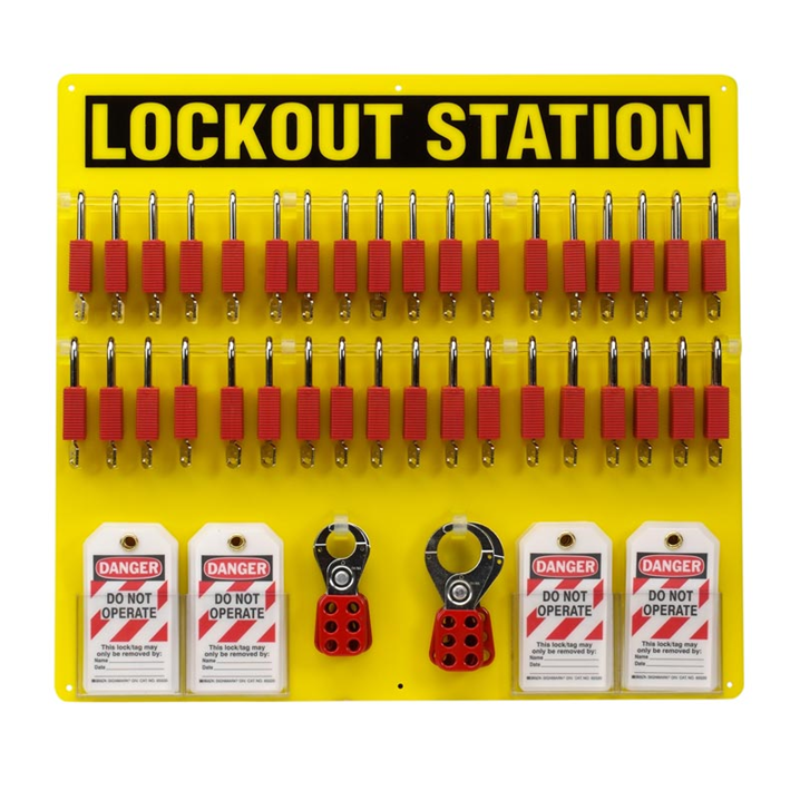 36-LOCK BOARD WITH BRADY SAFETY PADLOCKS - Image - 1