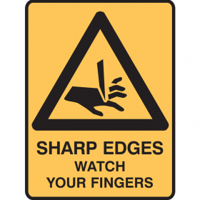 SHARP EDGES WATCH YOUR.. 125X90 SS PK5 