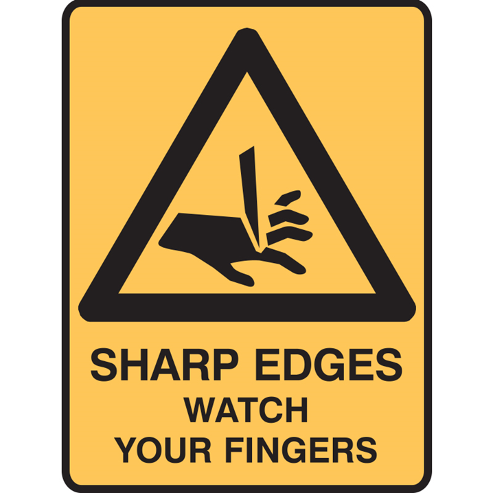 SHARP EDGES WATCH YOUR.. 125X90 SS PK5  - Image - 1