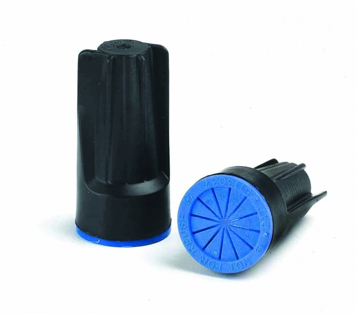61345 DryConn® Black/Blue Irrigation Wire Connectors 50 Per Bag - Wire Size: 2.5 To 16mm - Image - 1