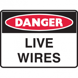 DANGER LIVE WIRES 250X180 SS      