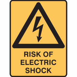 RISK OF ELECTRIC SHOCK 250X180 SS    