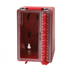 Mini Wall Lock Box - Red - 80mmw X 80/150mmh X 150mml  (also # 406717) - Image Small - 1