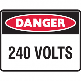 DANGER 240 VOLTS LBLS PK5        